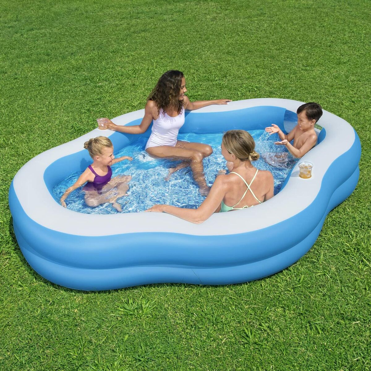 Bestway Piscina Hinchable Familiar 270x198x51 cm +6 Años Jardin 54409