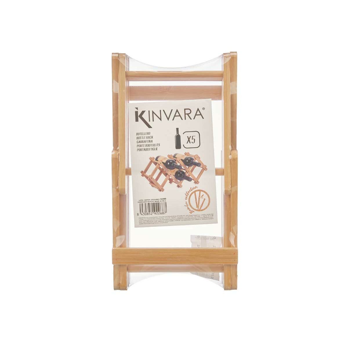 Botellero Plegable Kinvara Natural 54 x 15 x 21,5 cm 15 x 29 x 8,5 cm 29 x 8,5 x 15 cm (6 Unidades)