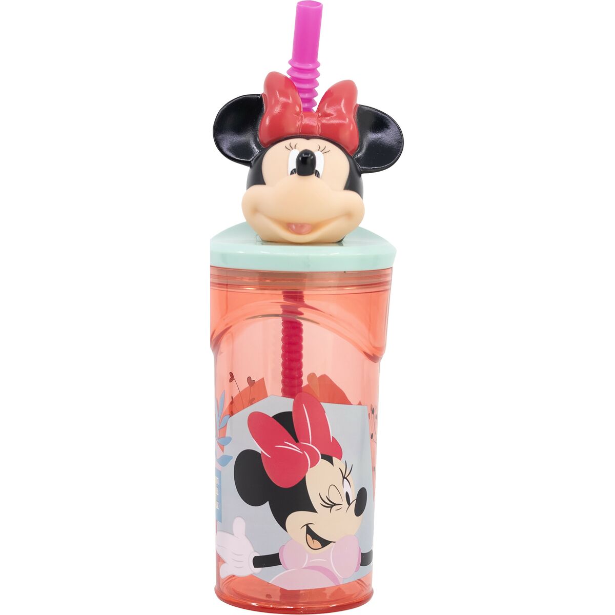 Vaso con Pajita Minnie Mouse CZ11337 3D Rosa