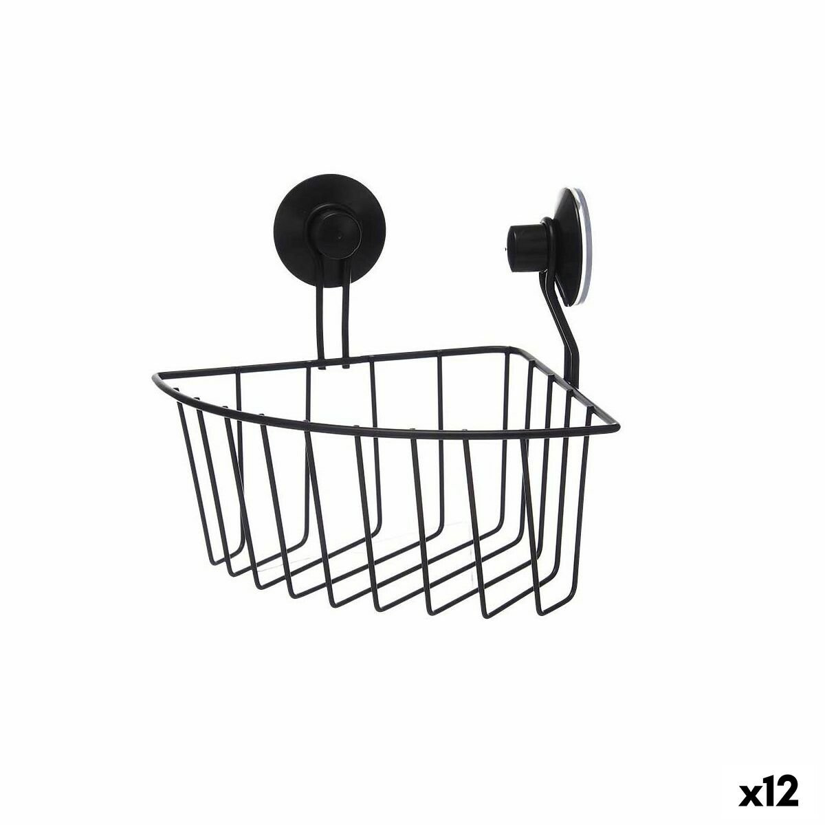 Soporte de Ducha Berilo Negro Acero ABS 13,5 x 17 x 3 cm (12 Unidades)