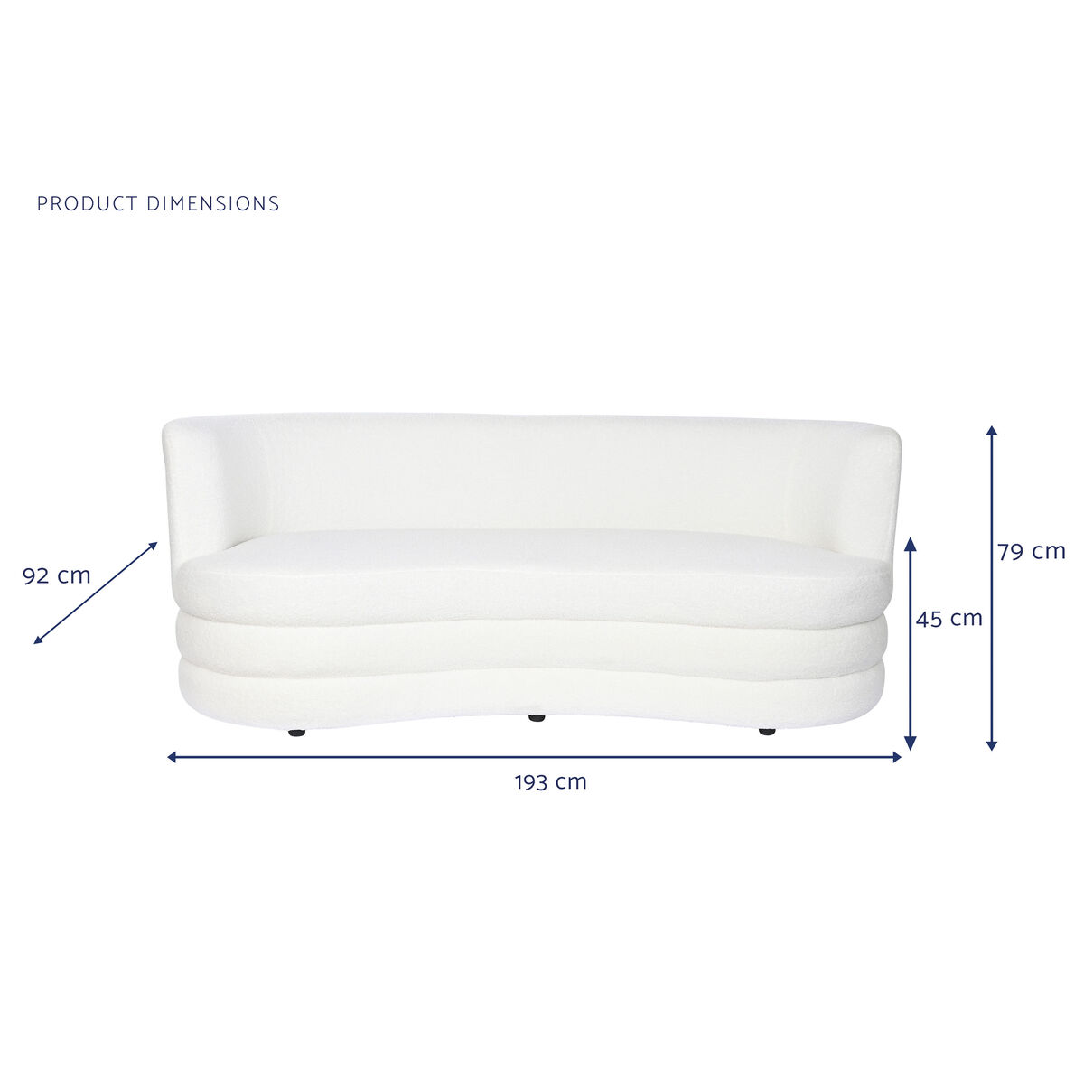 Sofá DKD Home Decor Blanco 193 x 92 x 79 cm
