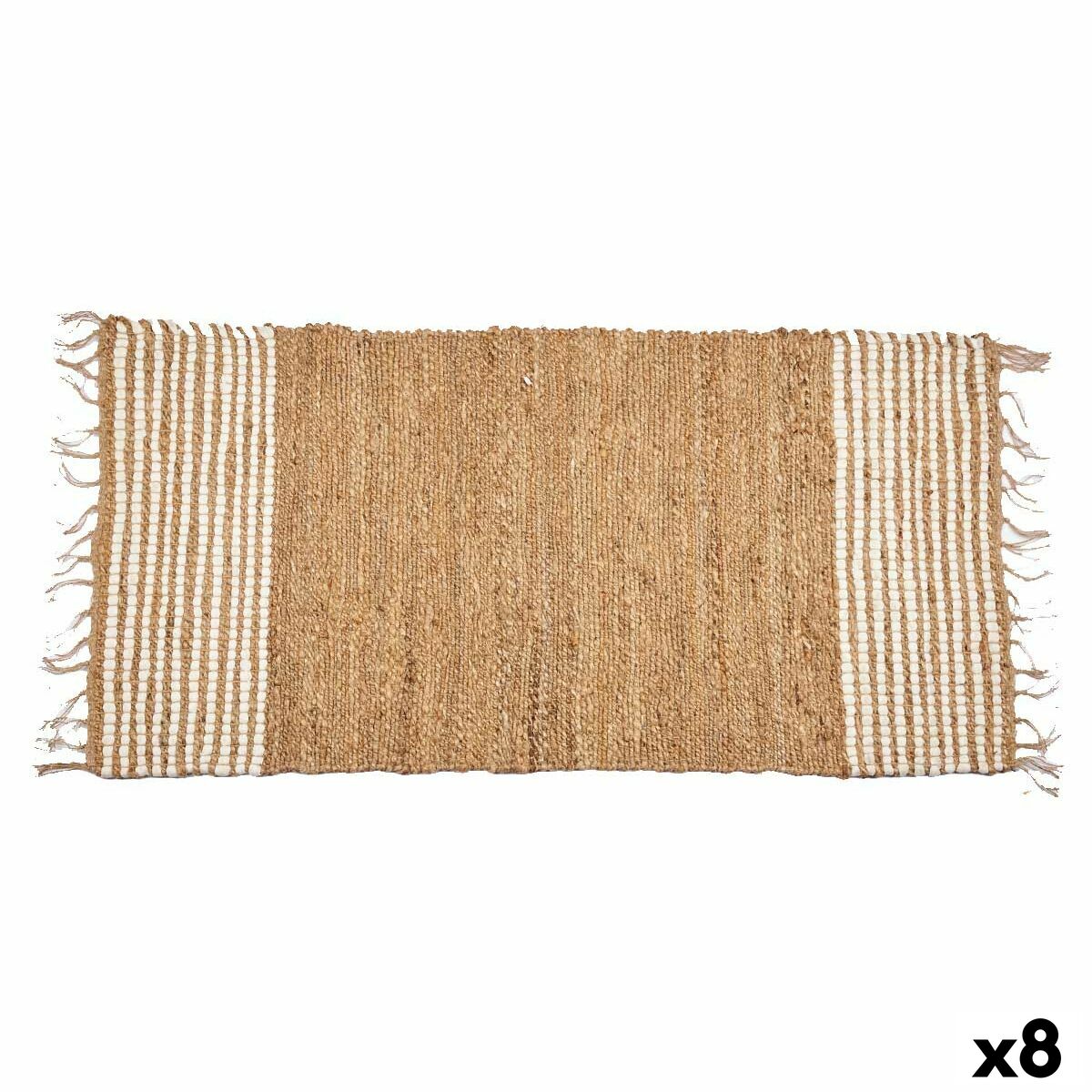 Alfombra Gift Decor Negro Natural Rayas 70 x 1 x 140 cm (8 Unidades)