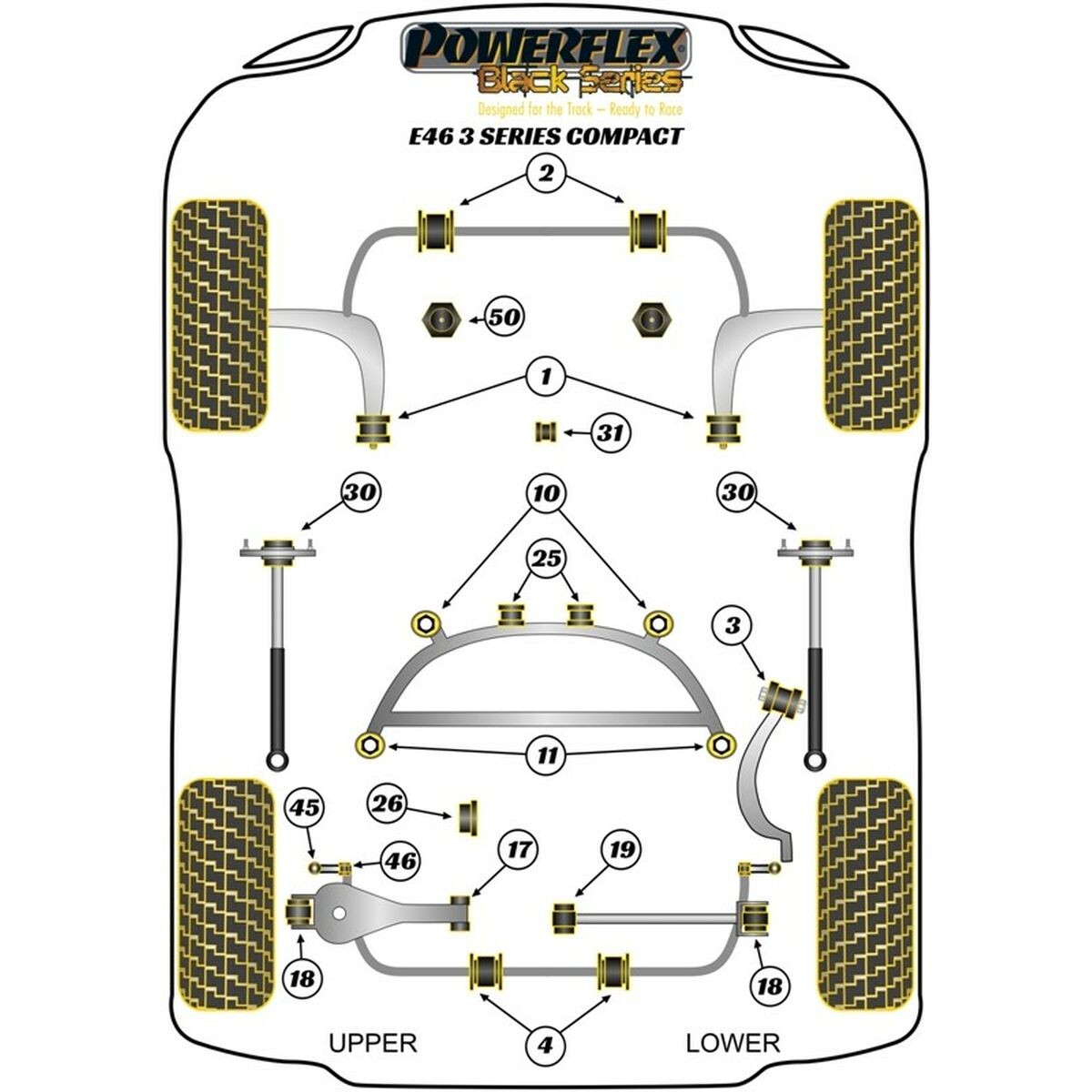 Silentblock Powerflex PFR5-4625 Barra de Refuerzo