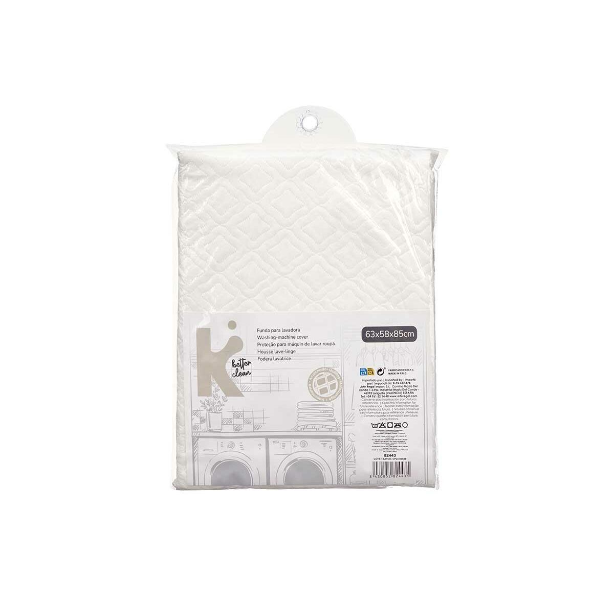 Funda Protectora para Lavadora Blanco Tela 63 x 58 x 85 cm 22 x 32 x 2,5 cm Acolchado (12 Unidades)