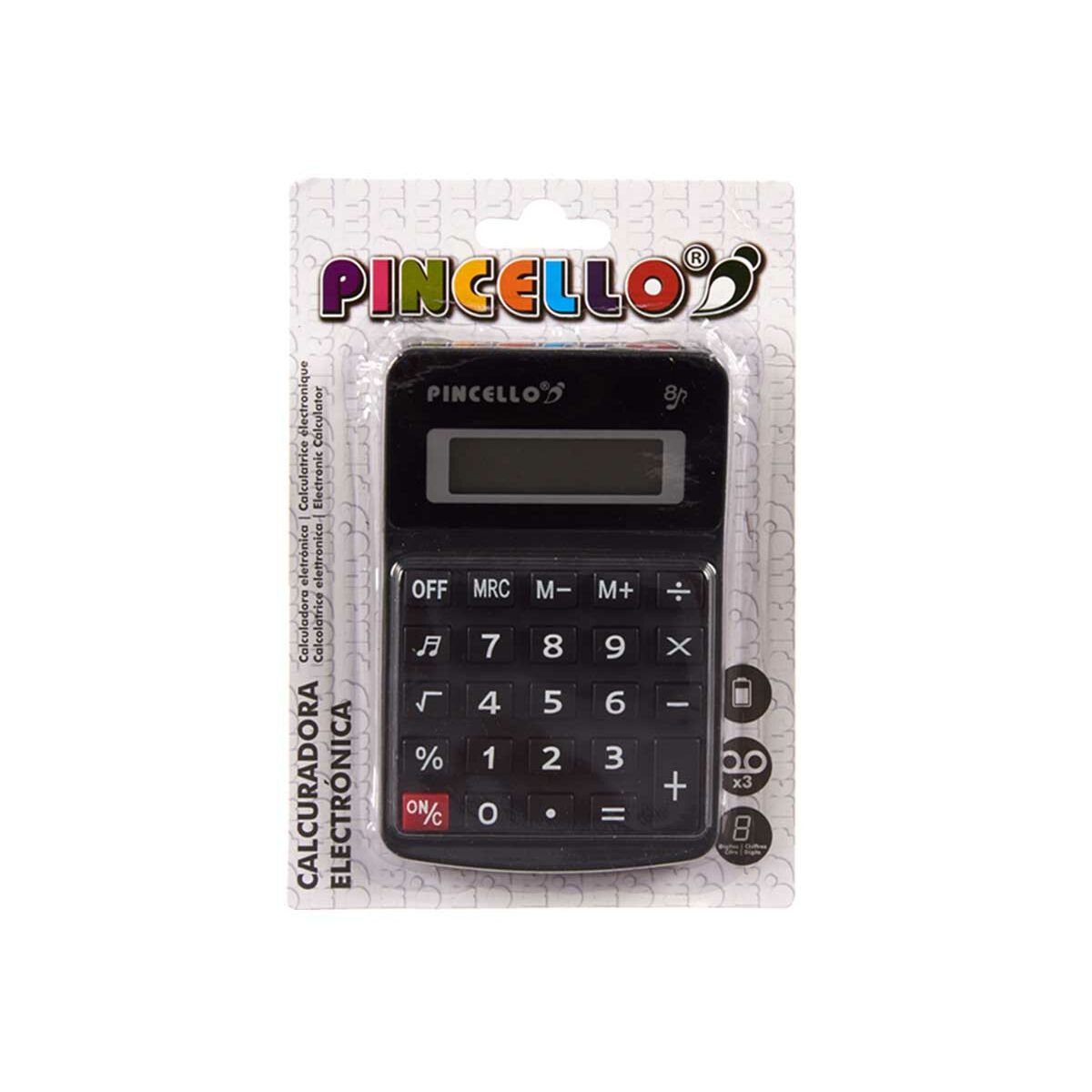 Calculadora Pincello Blanco Negro Plástico 7,5 x 2,5 x 11,5 cm Solar Pequeño (36 Unidades)