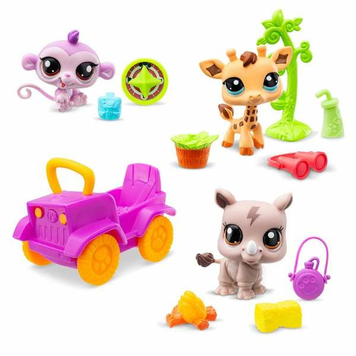 Playset Bandai Littlest Pet Shop SAFARI 8 Piezas