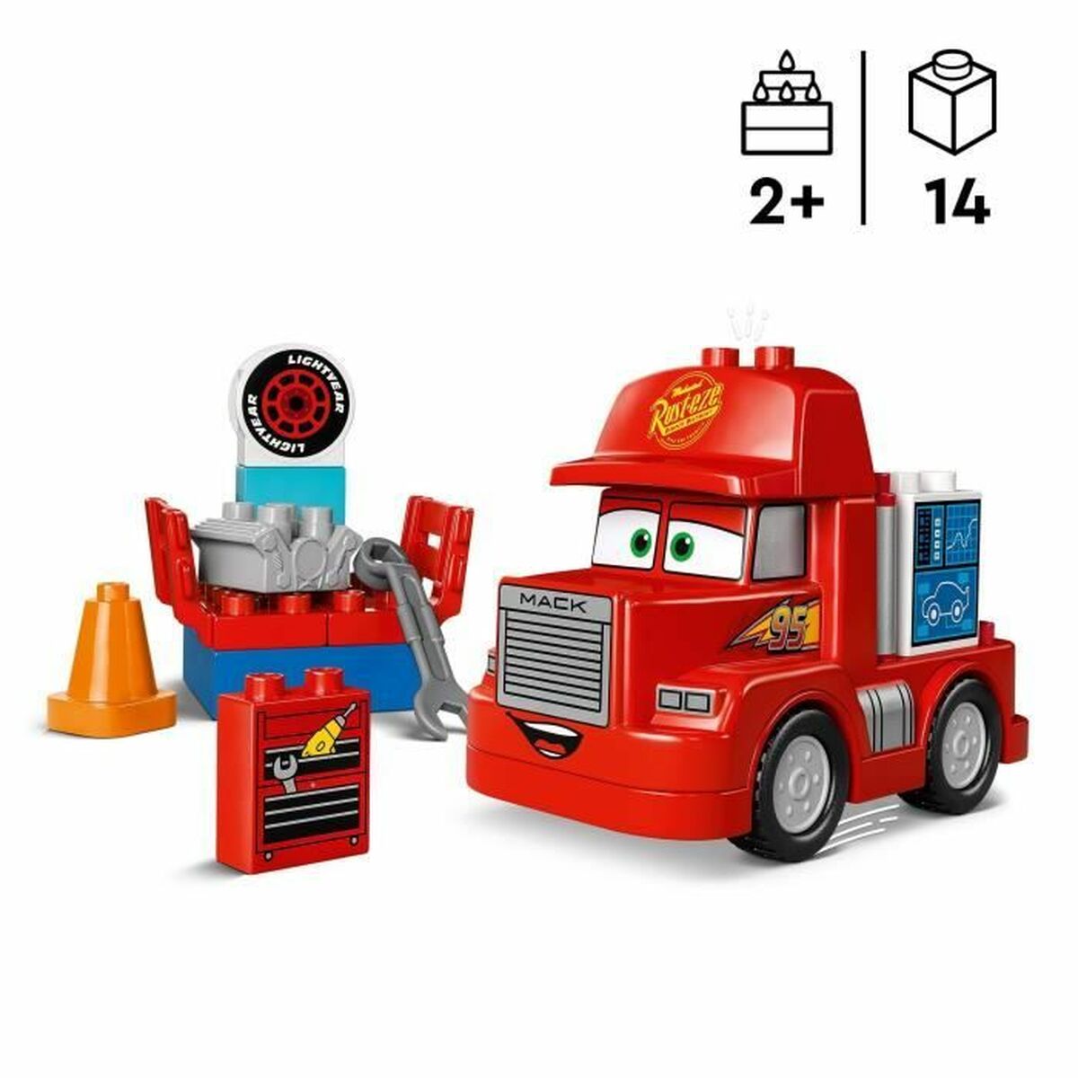 Juego de Construcción Lego DUPLO 10417 Disney and Pixar Cars Mack Race Multicolor