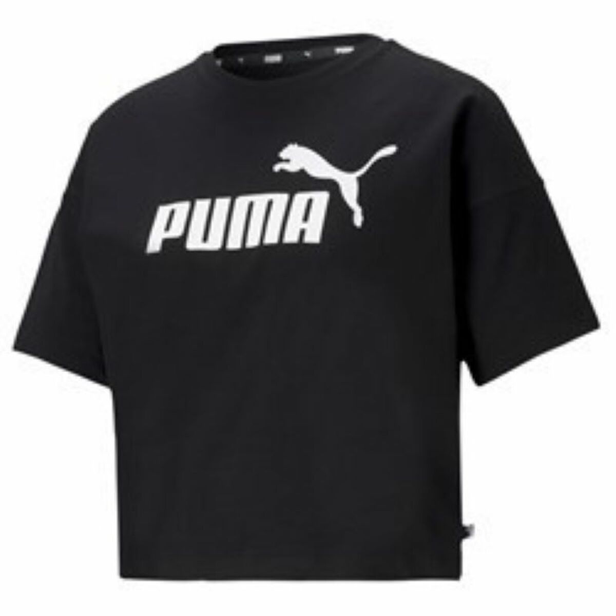 Camiseta de Manga Corta Mujer Puma CROPPED LOGO TEE 586866 01  Negro
