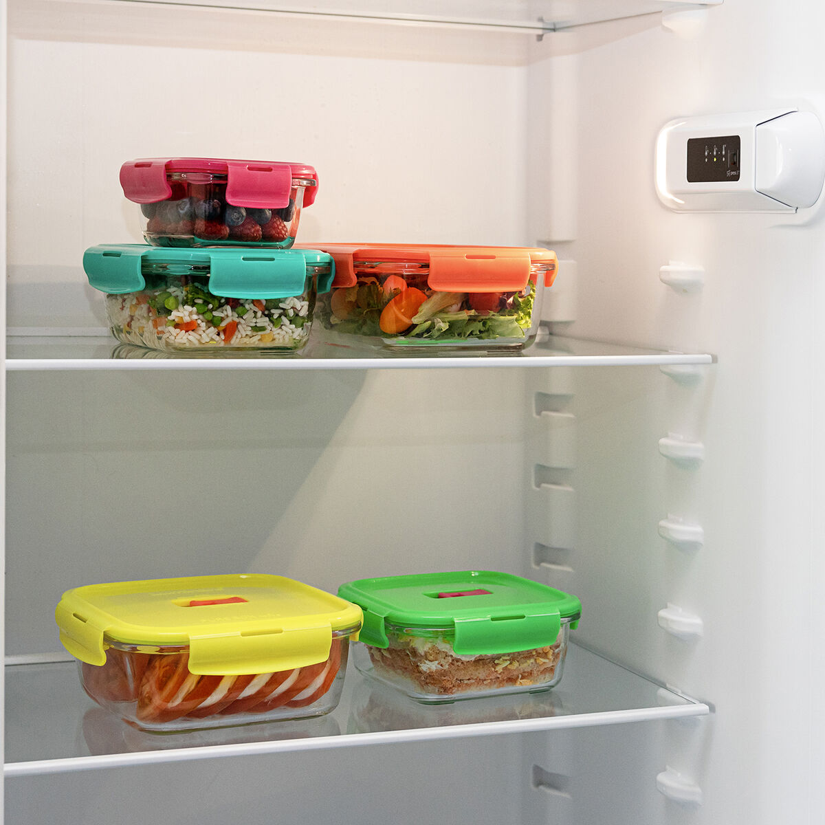 Fiambrera Hermética Luminarc Pure Box Holy Amarillo Vidrio Cuadrada 1,22 L (6 Unidades)