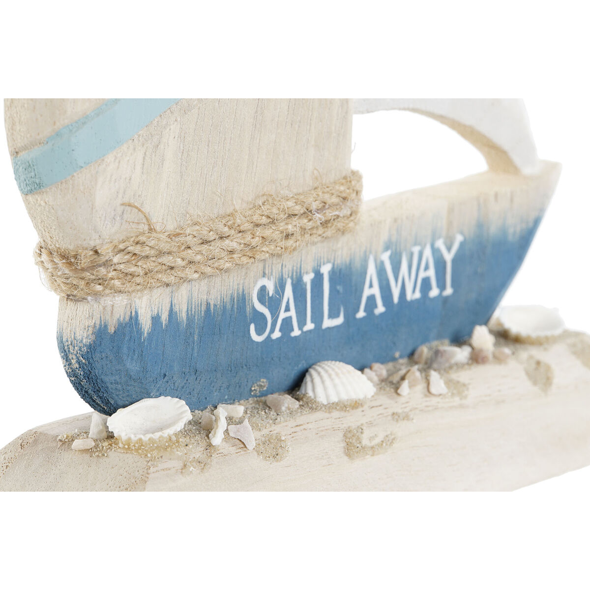 Figura Decorativa Home ESPRIT Azul Rojo Natural Velero 15 x 4,5 x 23,5 cm (2 Unidades)