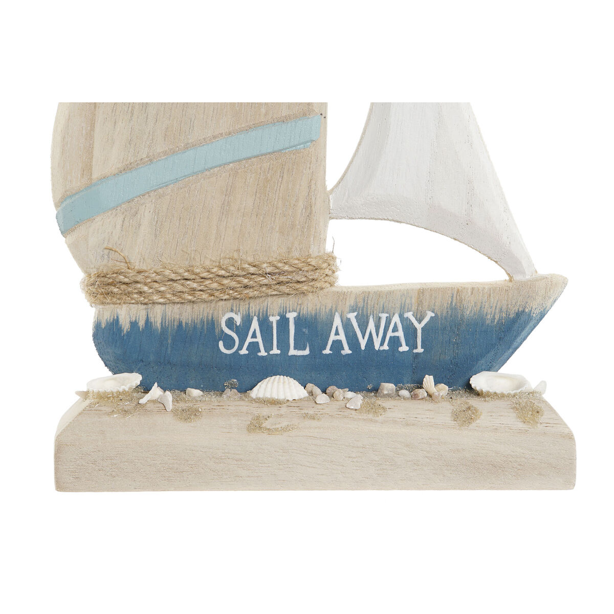 Figura Decorativa Home ESPRIT Azul Rojo Natural Velero 15 x 4,5 x 23,5 cm (2 Unidades)