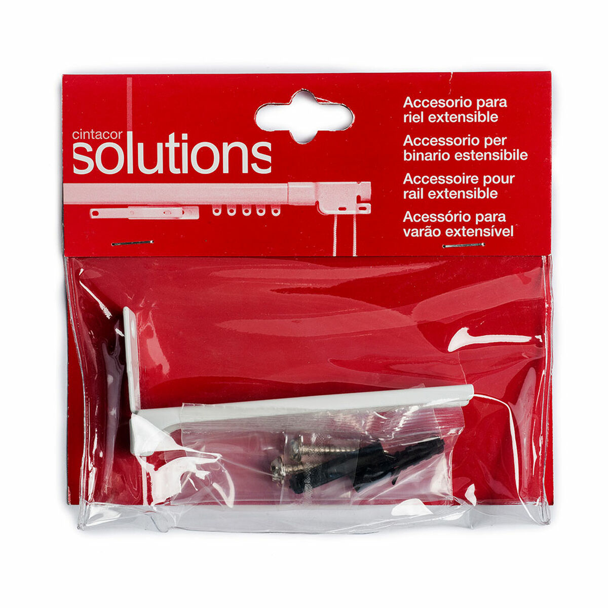 Soporte para riel de cortinas Stor Planet Cintacor Central Blanco