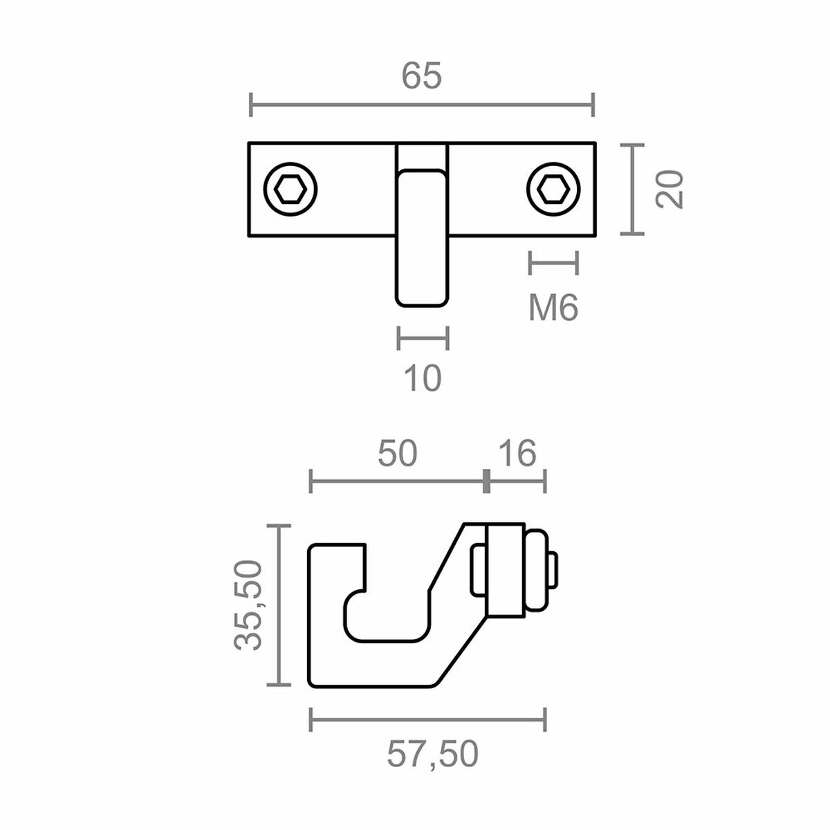 Gancho para toldo Micel TLD11 Blanco 65 x 57,5 x 35,5 mm