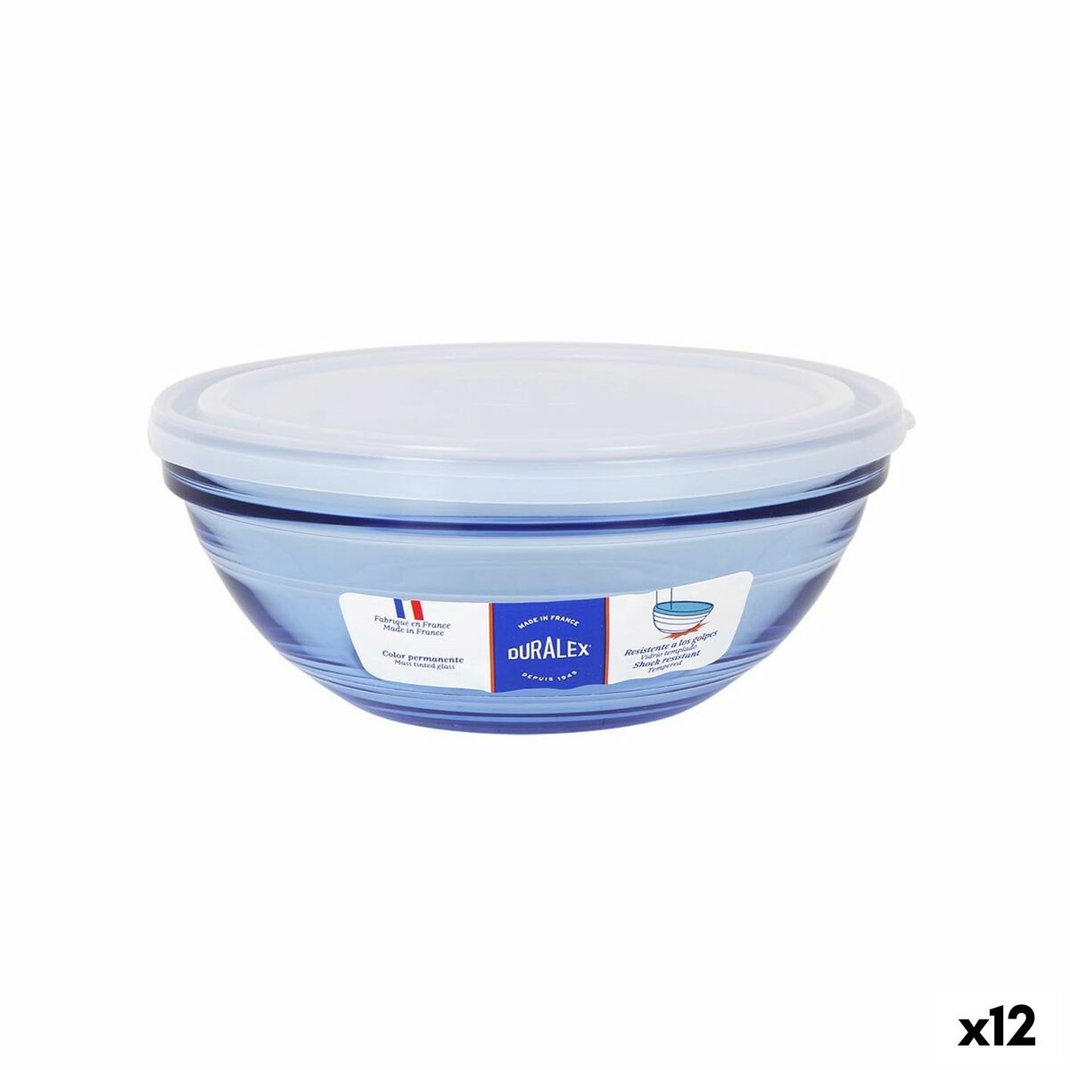 Cuenco Duralex Marine Azul 17 cm Con Tapa (12 Unidades)