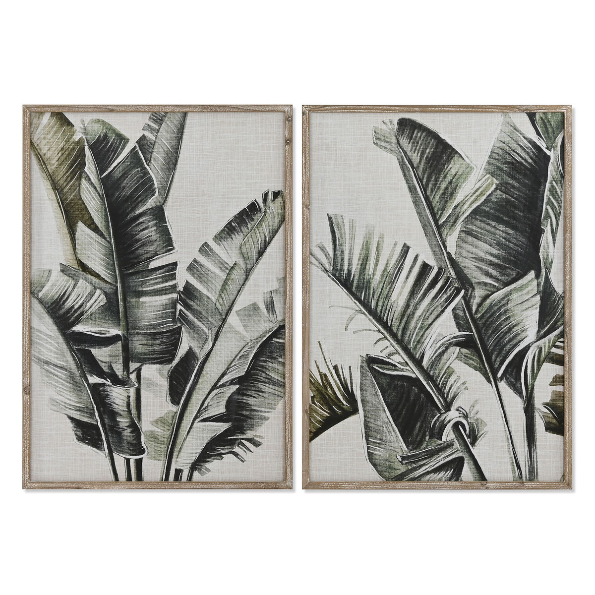 Cuadro Home ESPRIT Palmeras Tropical 70 x 4 x 100 cm (2 Unidades)