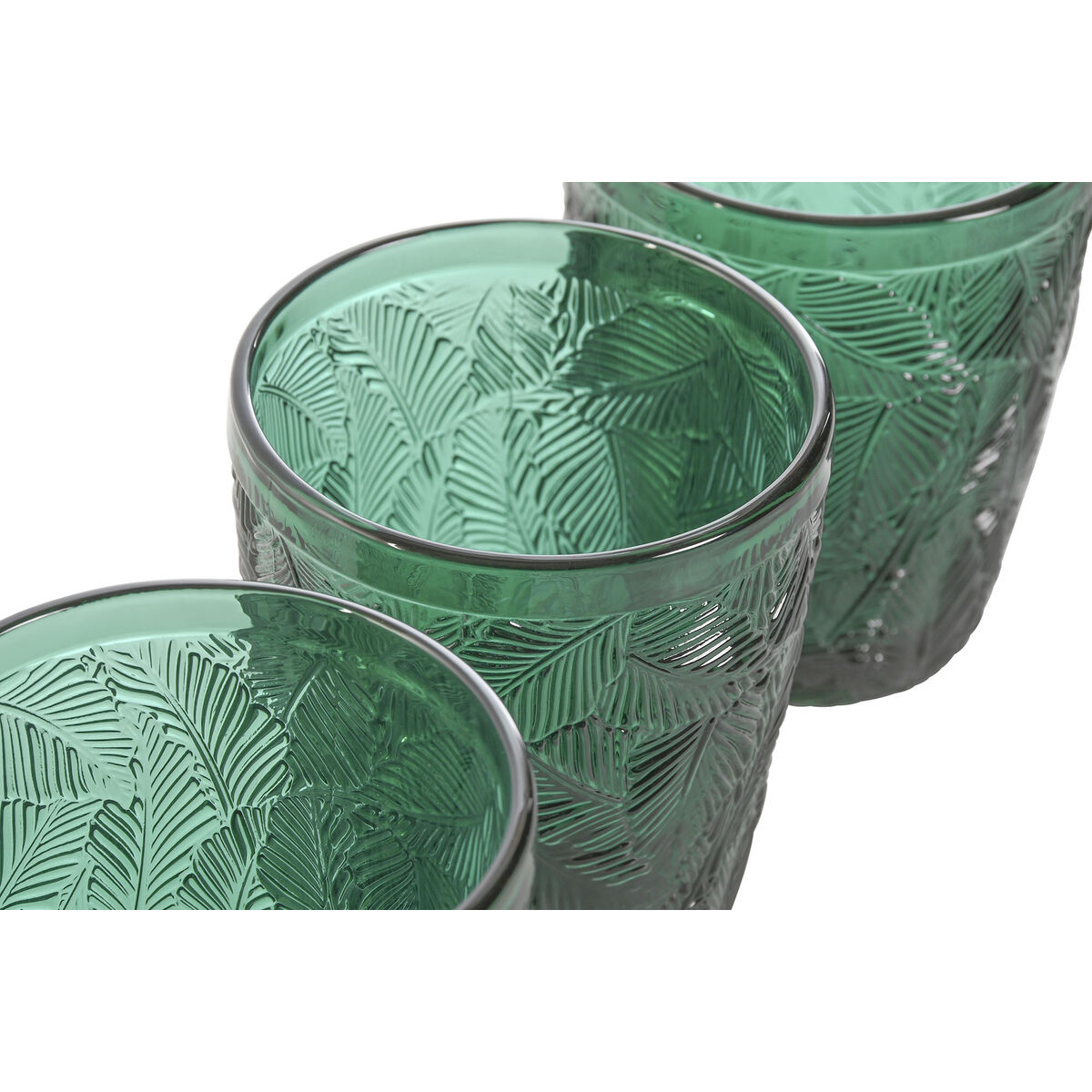 Set de Vasos Home ESPRIT Verde Cristal Con relieve 300 ml