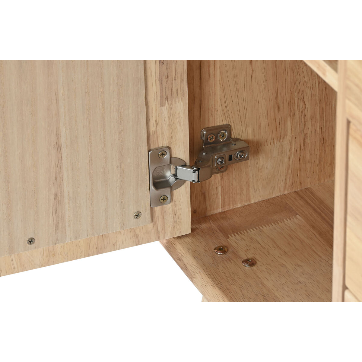 Aparador Home ESPRIT Natural Metal Ratán Madera de caucho 73,5 x 35 x 78 cm