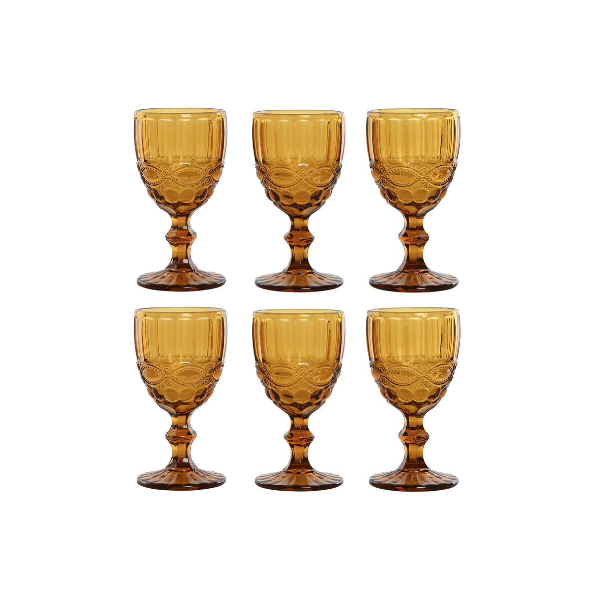 Set de Copas Home ESPRIT Ambar Cristal 240 ml (6 Unidades)