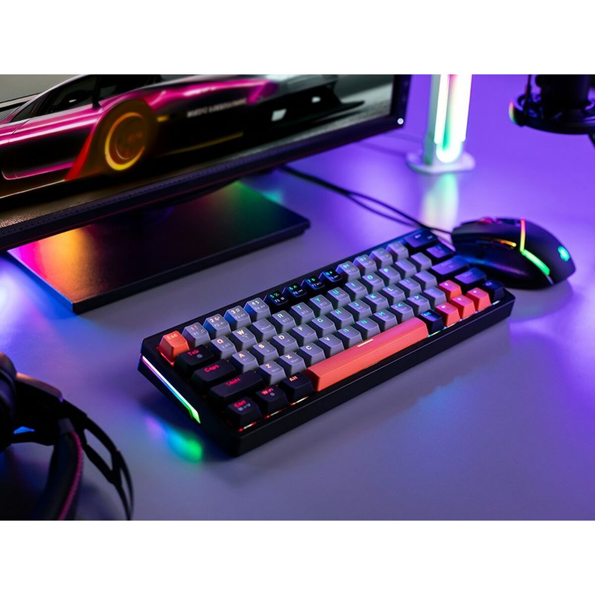 Teclado mecánico Tracer TRAKLA47297 Blanco Multicolor QWERTY