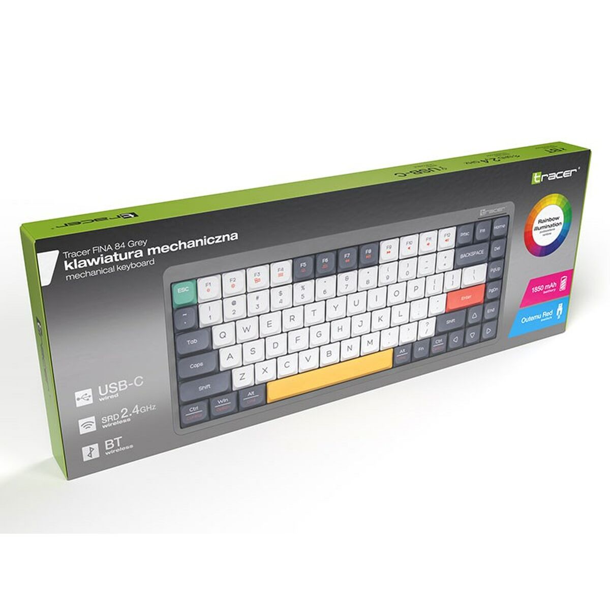 Teclado mecánico Tracer TRAKLA47279 Blanco Multicolor QWERTY