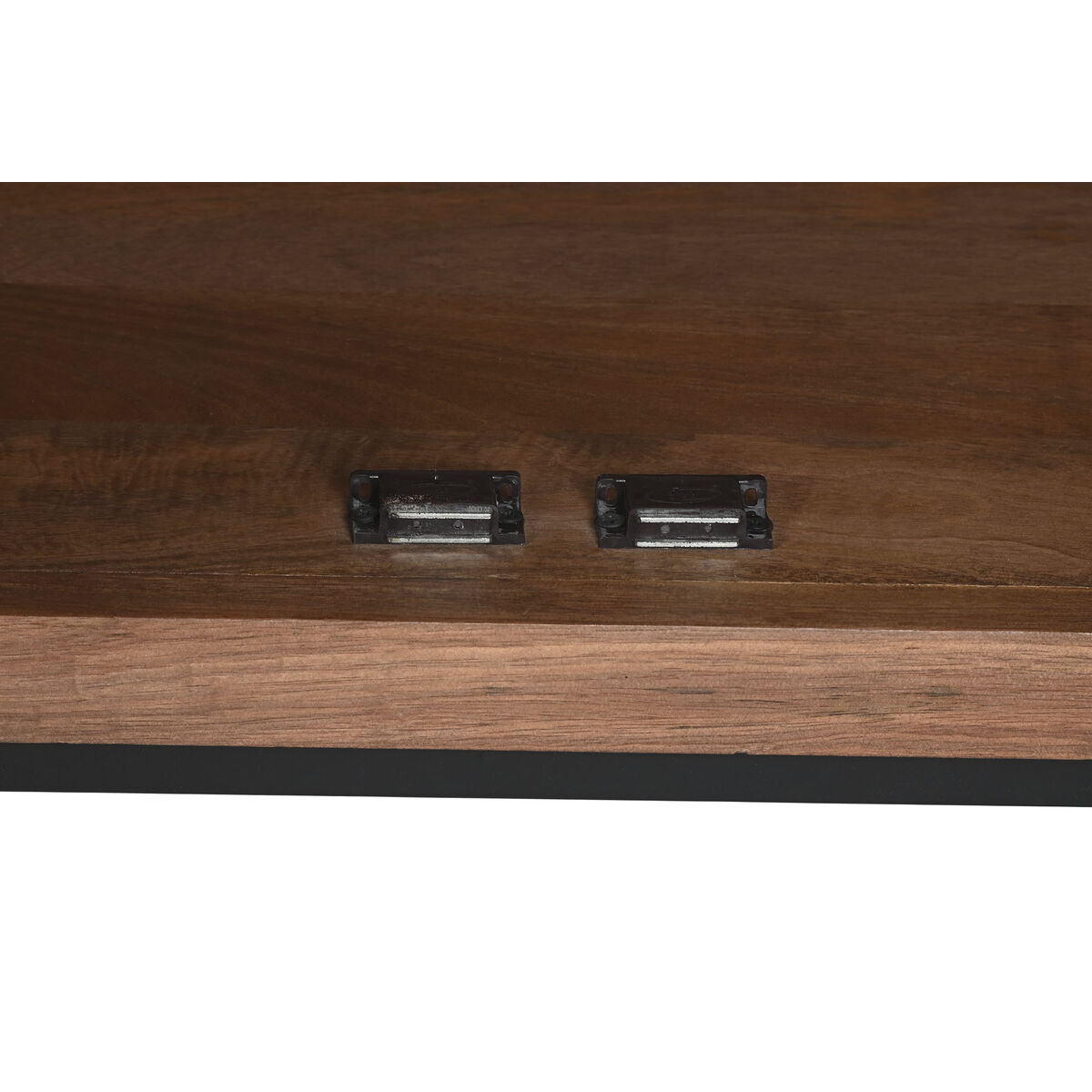 Aparador Home ESPRIT Marrón Negro Plateado Natural Madera de mango Espejo 150 x 38 x 80 cm