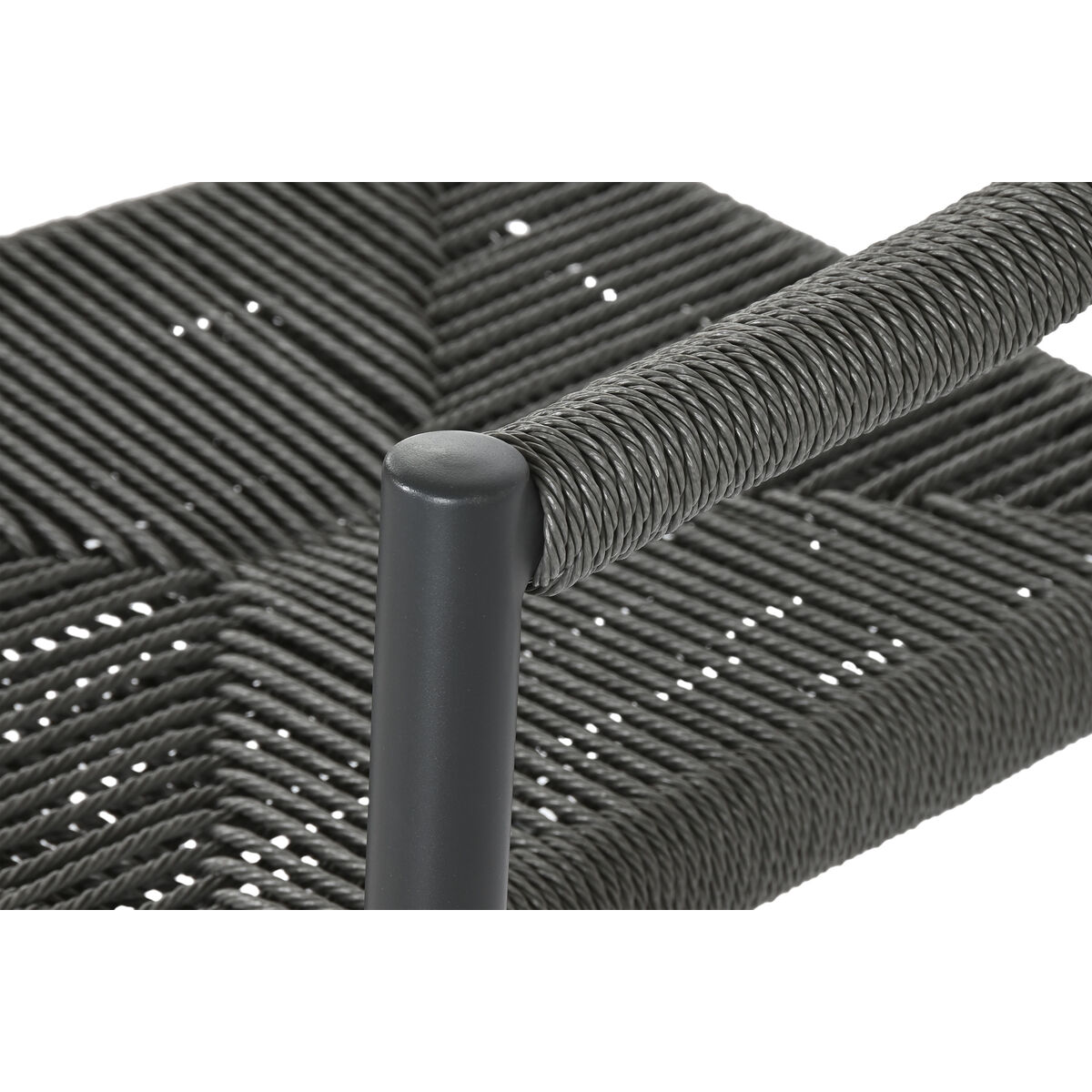 Silla de Jardín Home ESPRIT Negro Gris oscuro Aluminio Ratán 56 x 60 x 78 cm