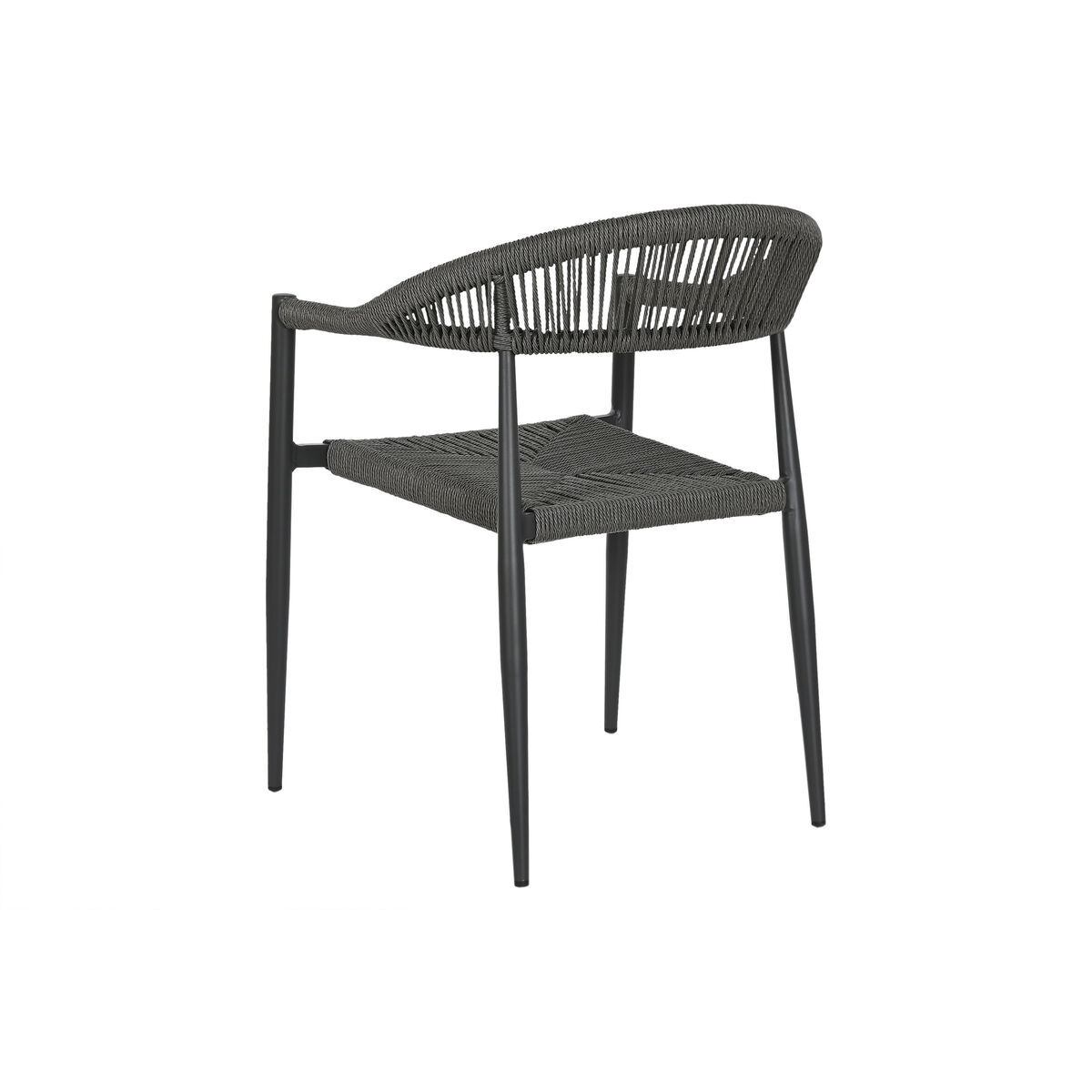Silla de Jardín Home ESPRIT Negro Gris oscuro Aluminio Ratán 56 x 60 x 78 cm