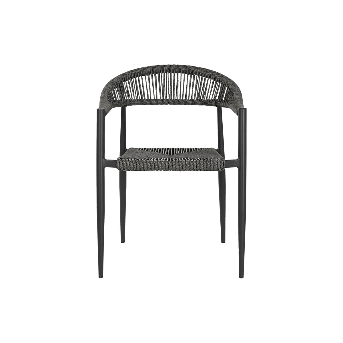 Silla de Jardín Home ESPRIT Negro Gris oscuro Aluminio Ratán 56 x 60 x 78 cm
