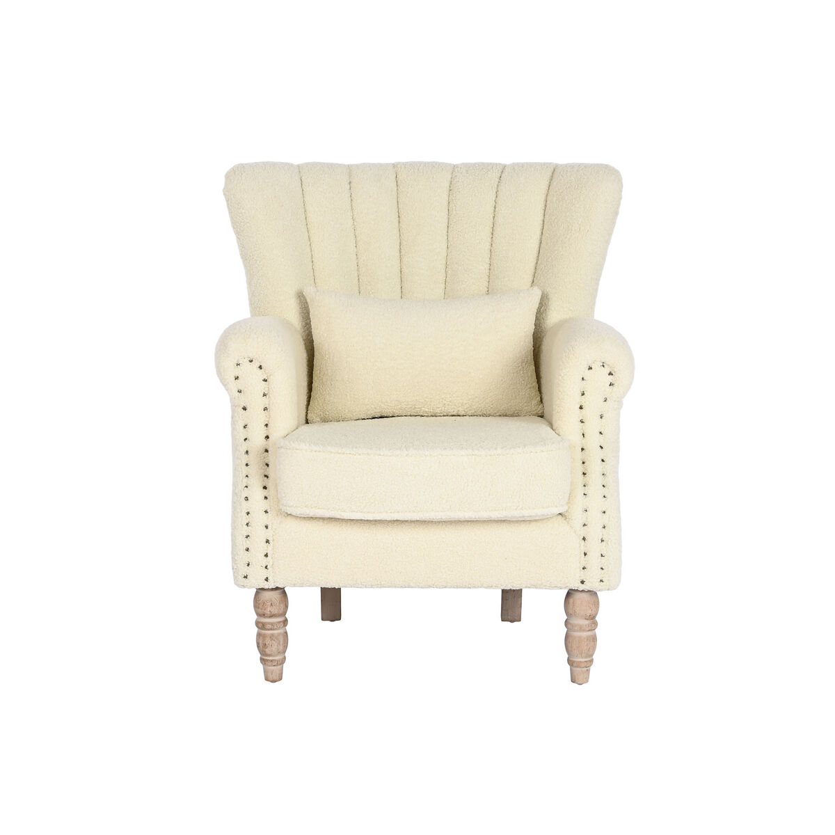 Sillón Home ESPRIT Blanco Natural Madera de caucho 73 X 65 X 87 cm