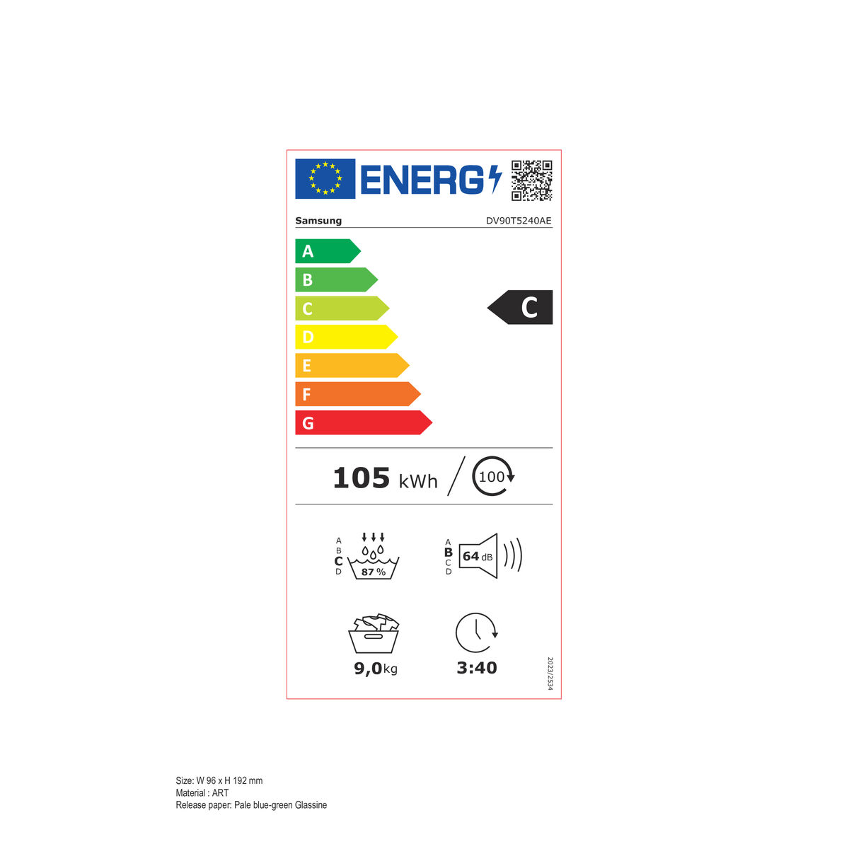 Secadora Samsung DV90T5240AE 9 kg