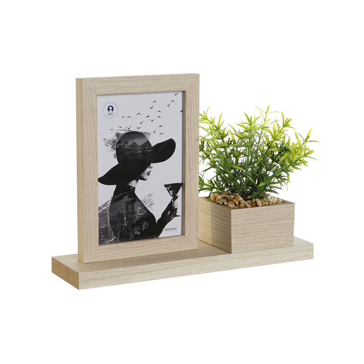 Marco de Fotos Home ESPRIT Natural Madera MDF Escandinavo 25 x 7 x 19 cm