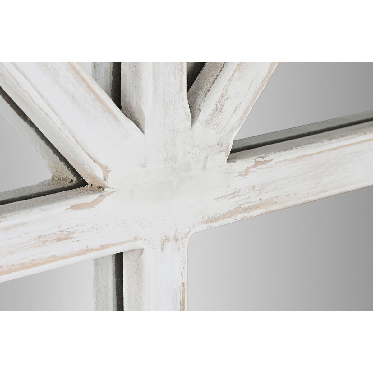 Espejo de pared Home ESPRIT Blanco Abeto Espejo Neoclásico Ventana 150 x 3,5 x 186 cm