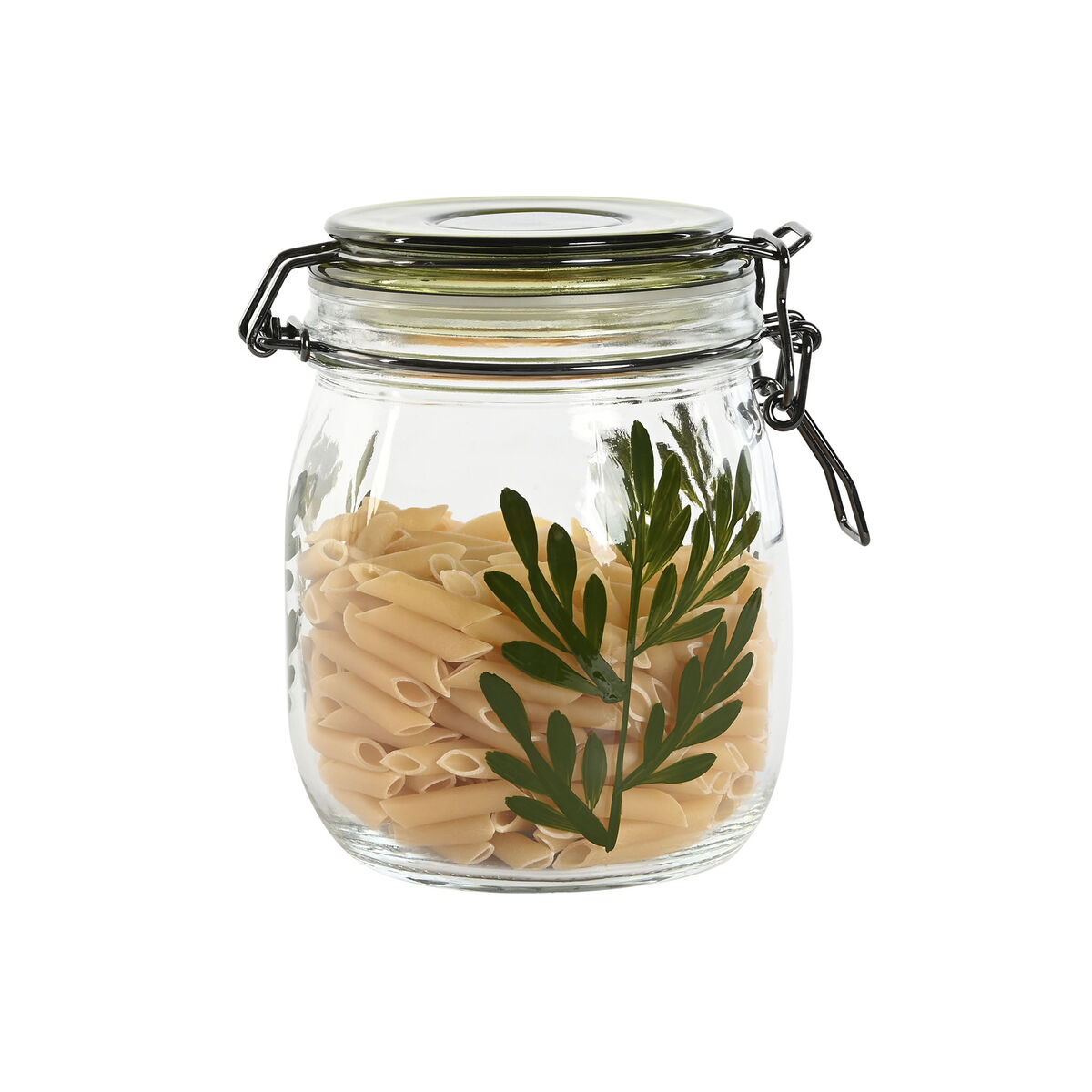 Set de 4 Botes Home ESPRIT Verde Cristal Hierro 1,5 L 11,3 x 11,3 x 21,7 cm