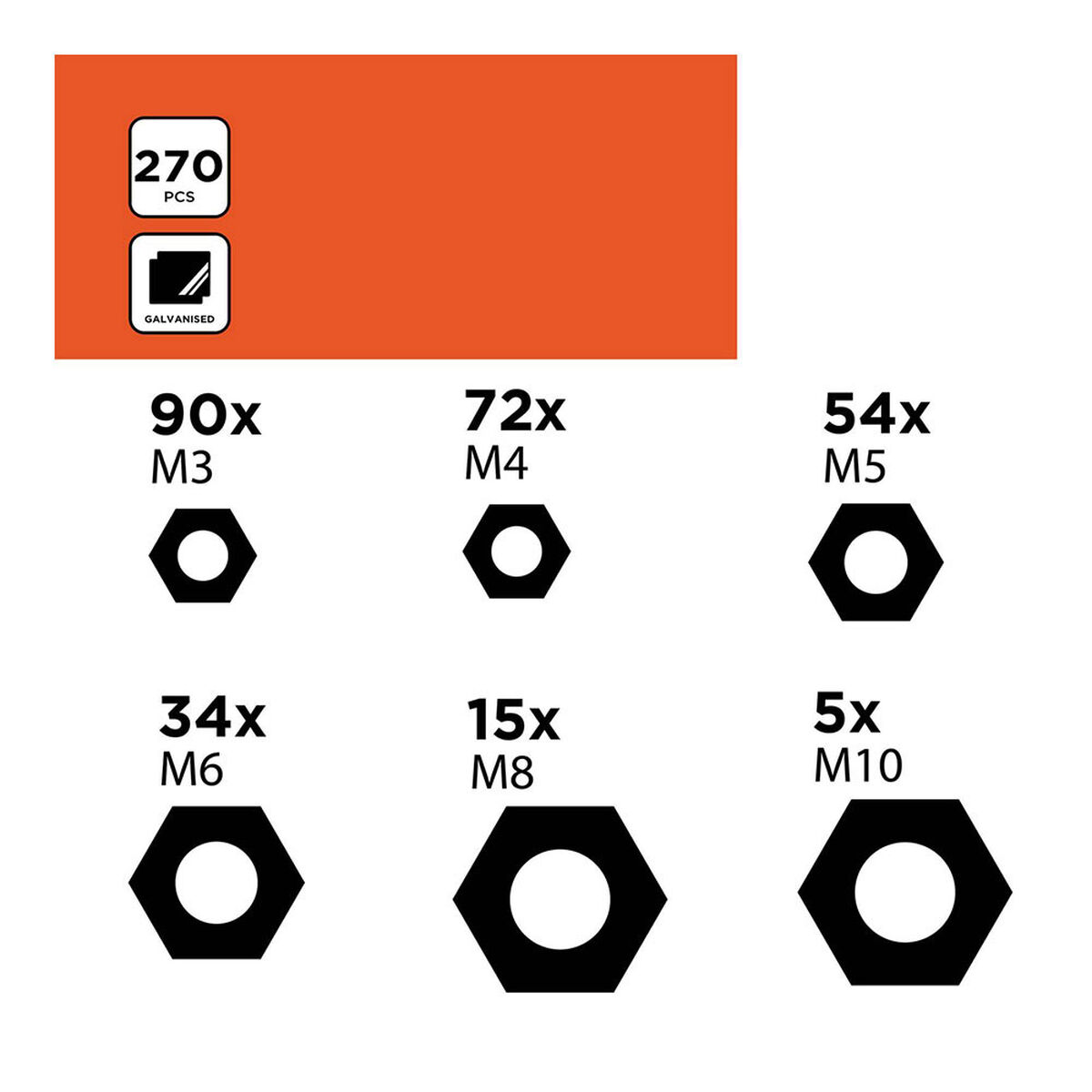 Set Tuercas Black & Decker 270 Piezas