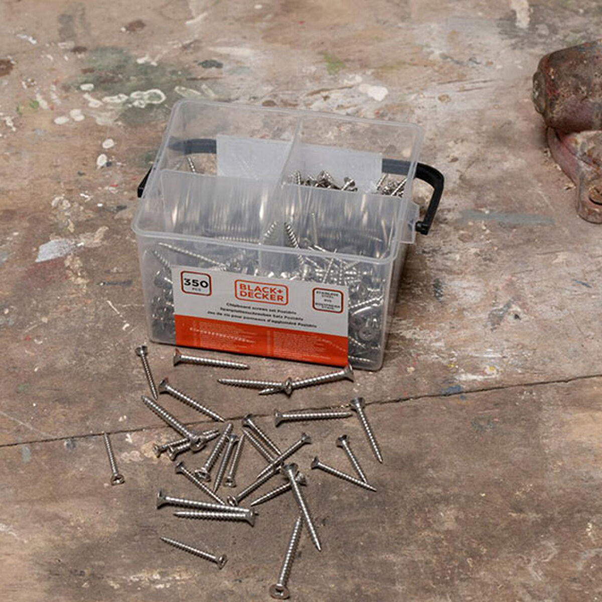 Kit de tornillos Black & Decker Pozidriv Madera 350 Piezas