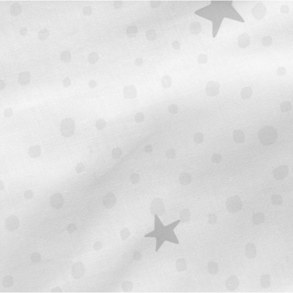 Sábana Bajera HappyFriday BASIC KIDS Blanco Gris 70 x 140 x 14 cm Estrellas