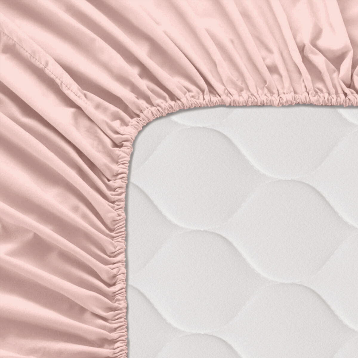 Sábana Bajera HappyFriday BASIC Rosa claro 160 x 200 x 32 cm