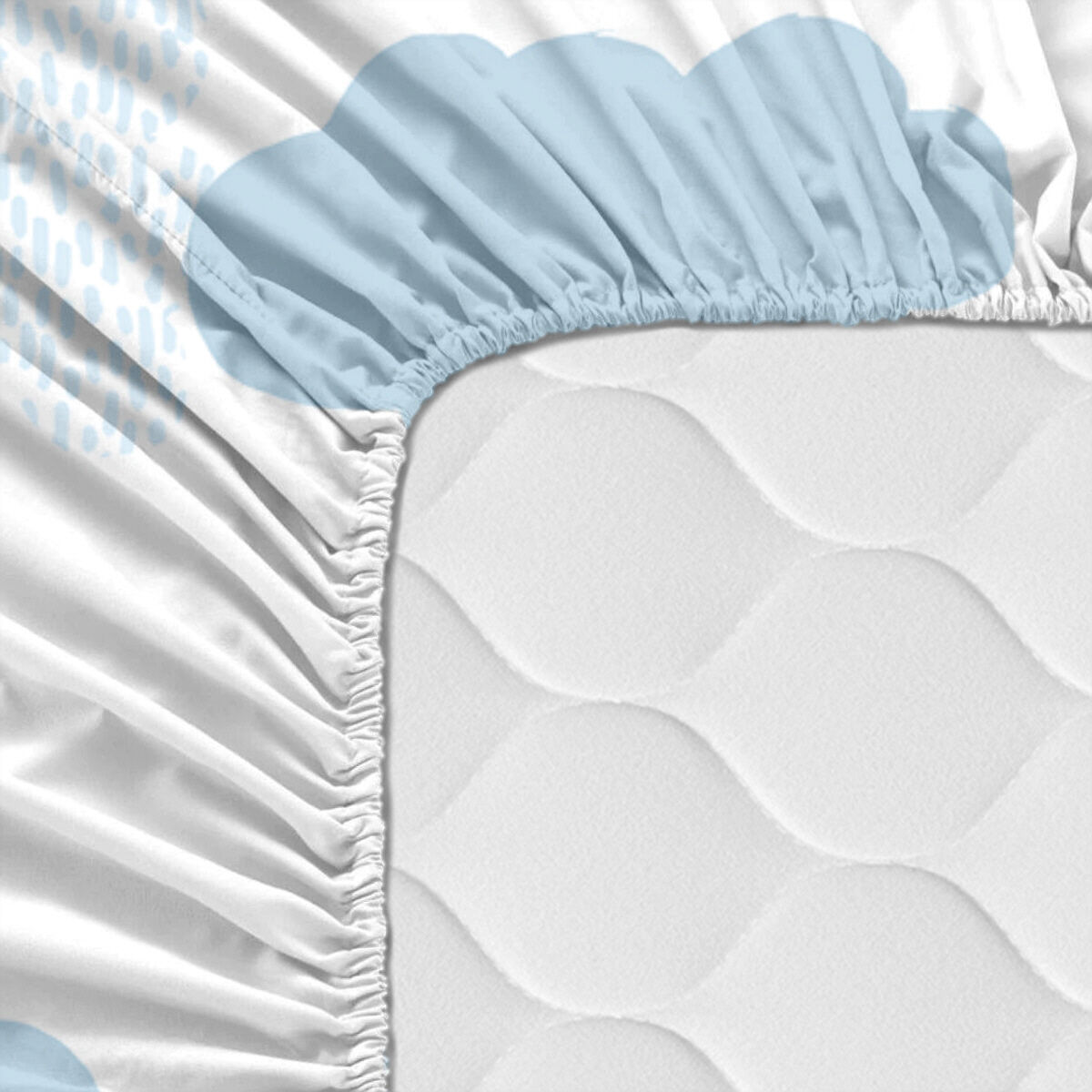 Sábana Bajera HappyFriday BASIC KIDS Azul 90 x 200 x 32 cm