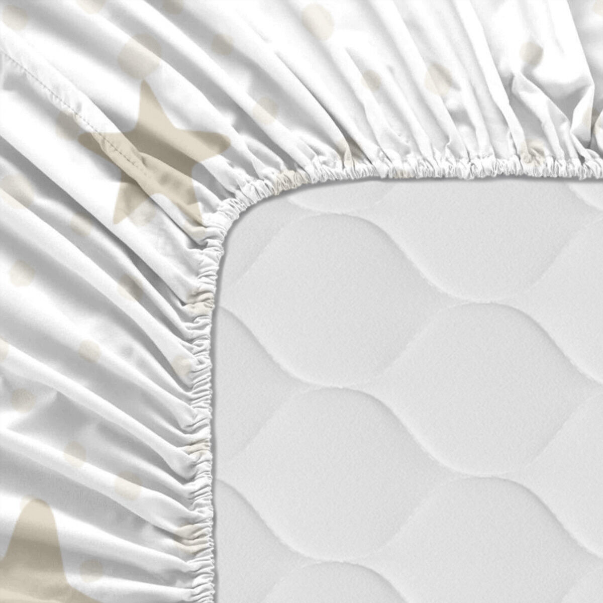 Sábana Bajera HappyFriday BASIC KIDS Beige 105 x 200 x 32 cm