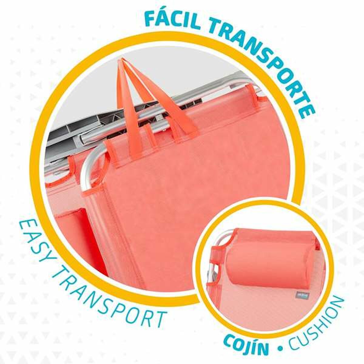 Silla Plegable Aktive Flamingo Rosa 48 x 46 x 84 cm 47 x 63 x 99 cm Playa Cojín Bolsa de Almacenamiento Posavasos