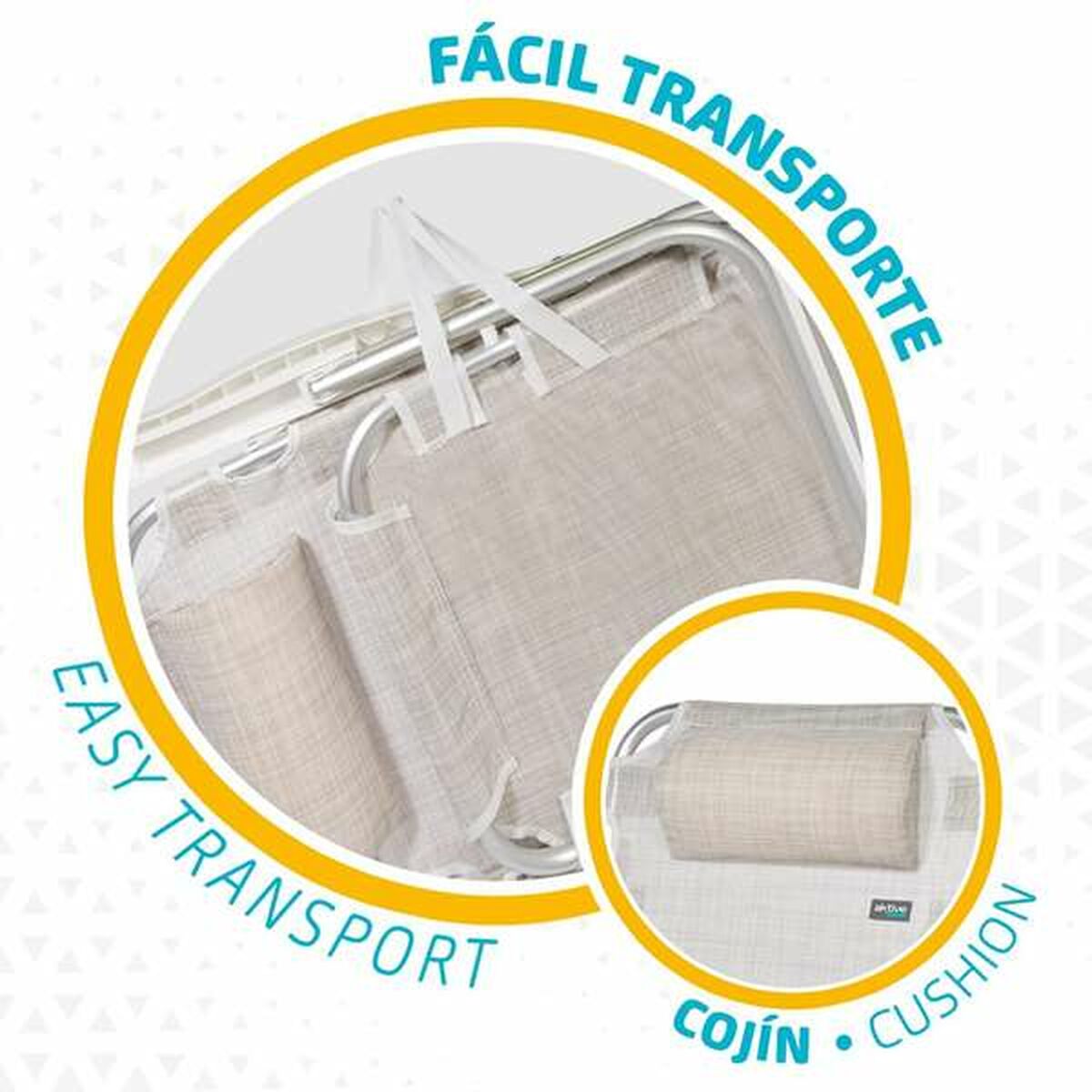 Silla Plegable Aktive Blanco 48 x 46 x 84 cm Playa