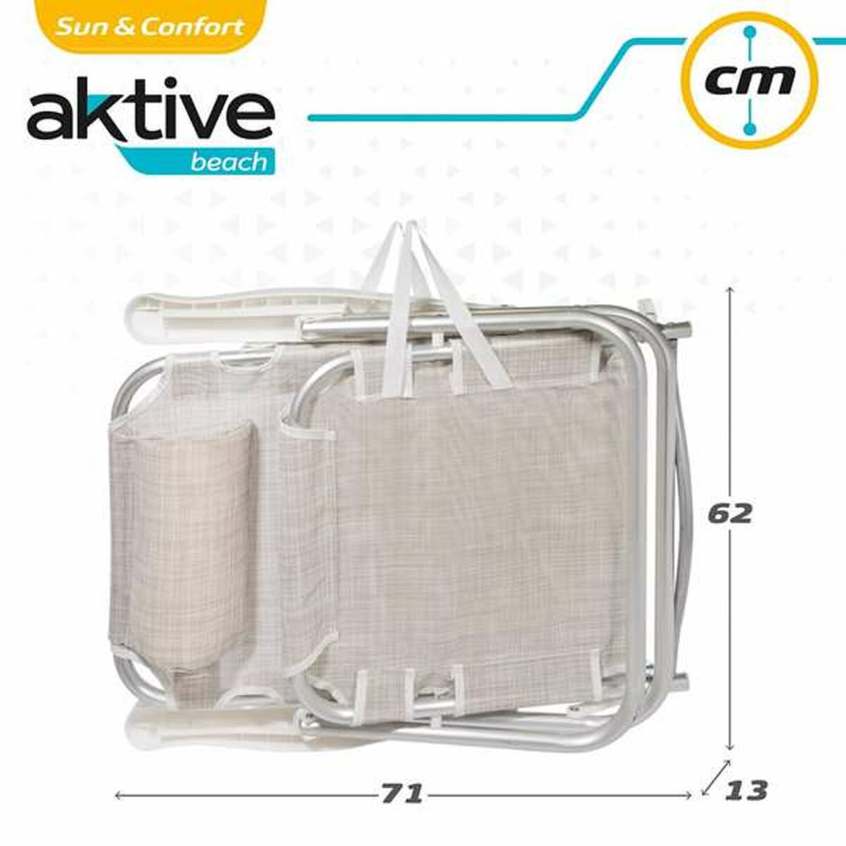 Silla Plegable Aktive Blanco 48 x 46 x 84 cm Playa