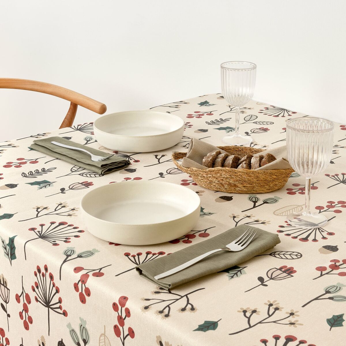 Mantel resinado antimanchas Belum Merry Christmas Multicolor 150 x 150 cm