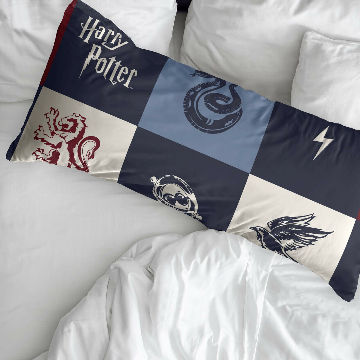 Funda de almohada Harry Potter Hogwarts Multicolor 175 Hilos 80x80cm