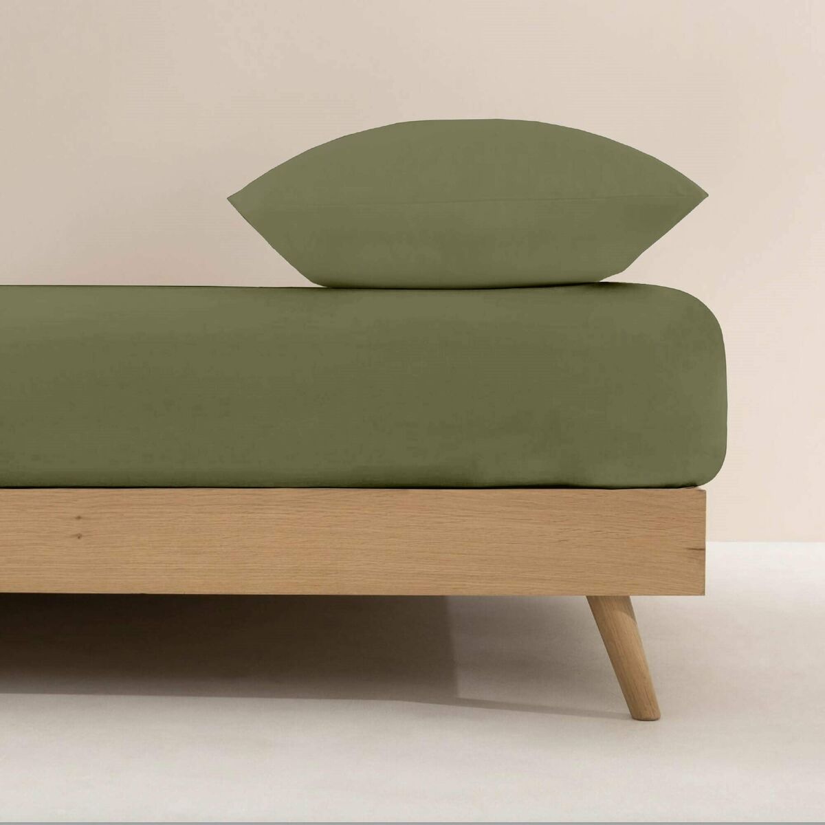 Sábana Bajera Ajustable Decolores Liso Verde Cama de 140