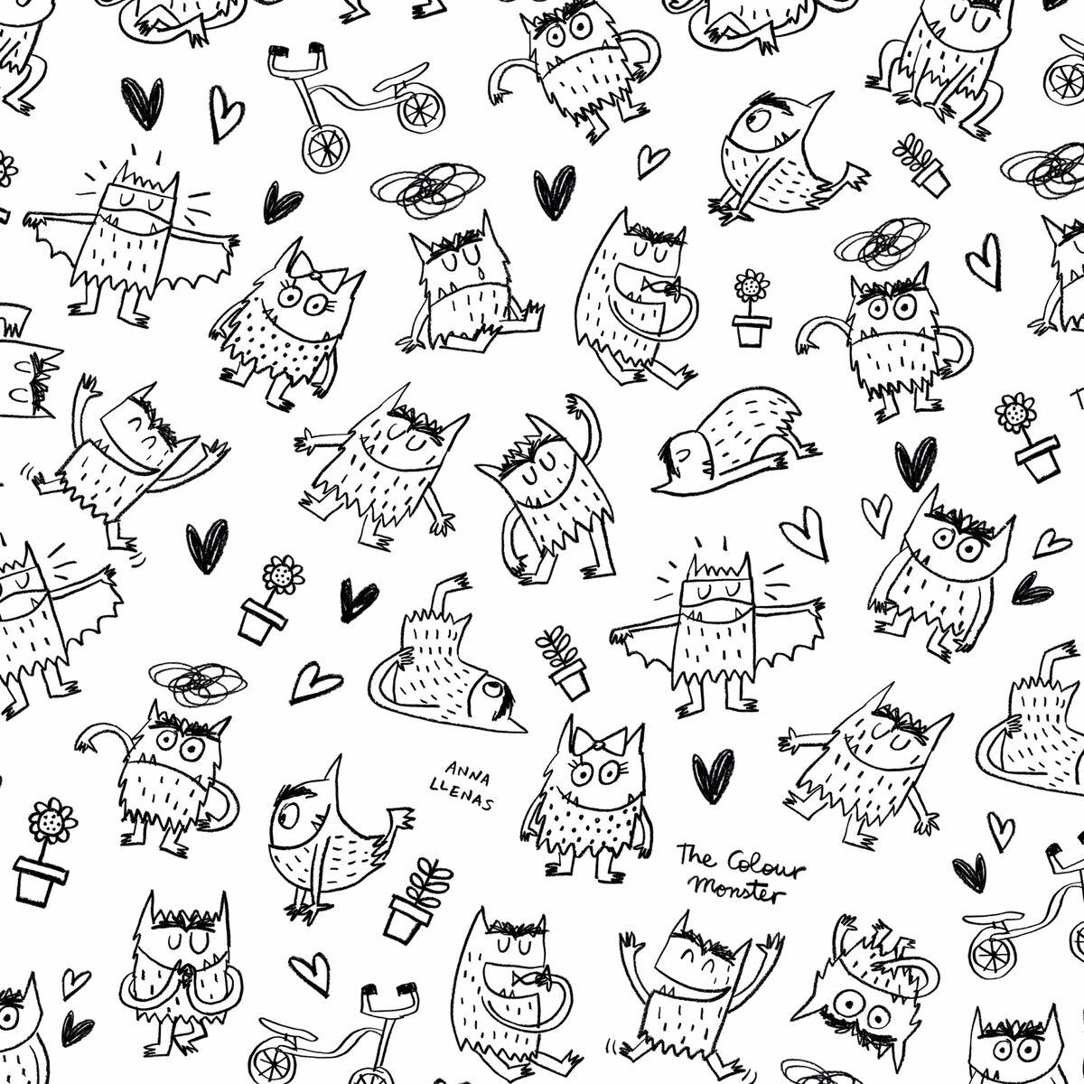 Sábana Bajera Ajustable Decolores Monstre black Cama de 140