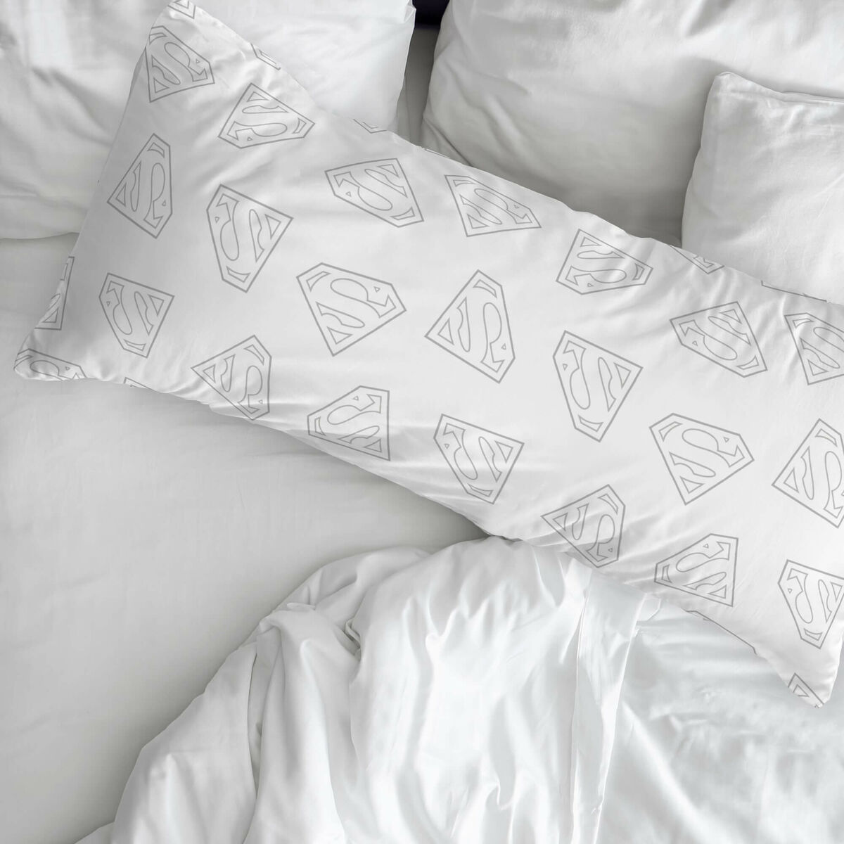 Funda de almohada Superman Superman Blanco Multicolor 175 Hilos 65 x 65 cm