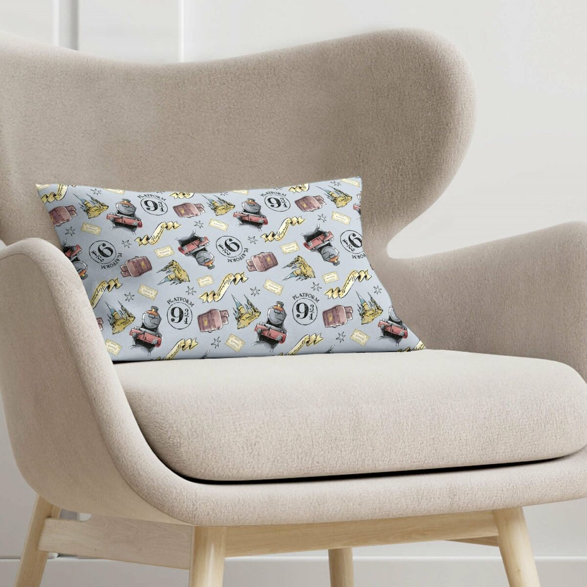 Funda de cojín Harry Potter Hogwarts Express Multicolor Azul claro 30 x 50 cm