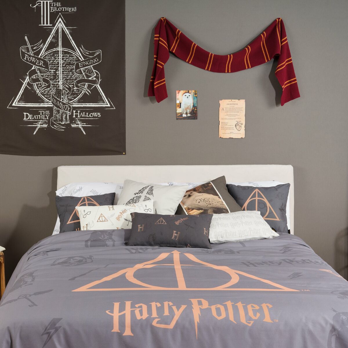 Funda Nórdica Harry Potter Deathly Hallows Multicolor 175 Hilos 140 x 200 cm Cama de 80