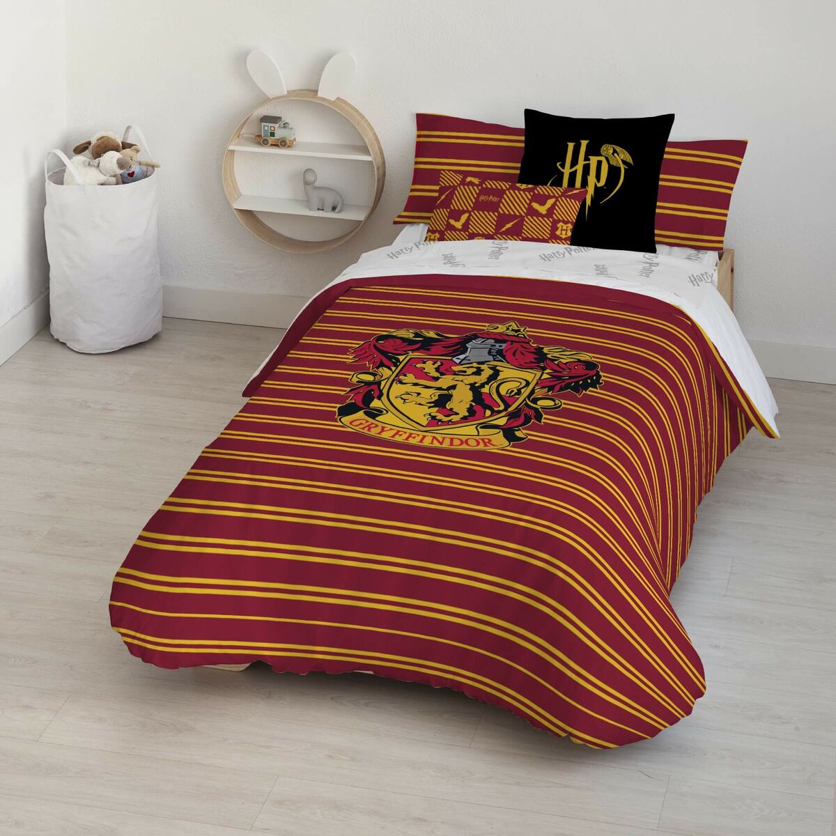 Funda Nórdica Harry Potter Gryffindor Shield Multicolor 175 Hilos 260 x 240 cm Cama de 180